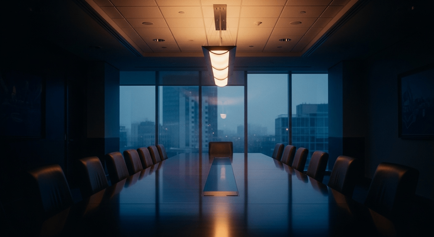 League boardroom at dusk