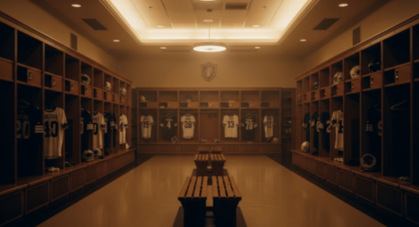 Professional team locker room